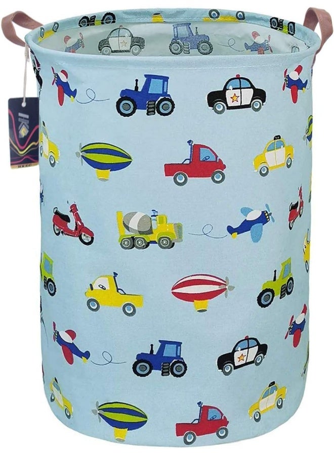 HKEC Kids Laundry Basket, Boys Toy Storage Bin, Baby Dirty Clothes Hamper, Nursery Hamper for Bedroom, Gift Baskets(Car) - Image 1